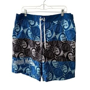 Captain Morgan Men’s Blue Swim Trunks Shorts Size Large Beach Pool Resort
